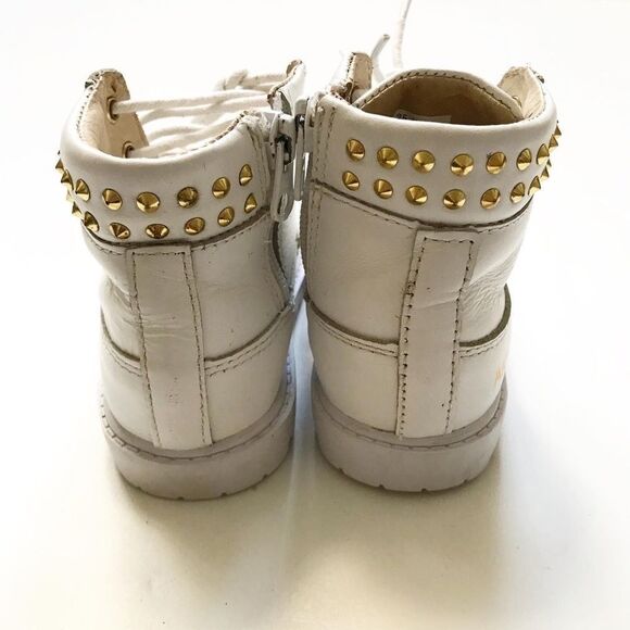 AKID white studded combat boots VGUC size 9 - Picture 6 of 8
